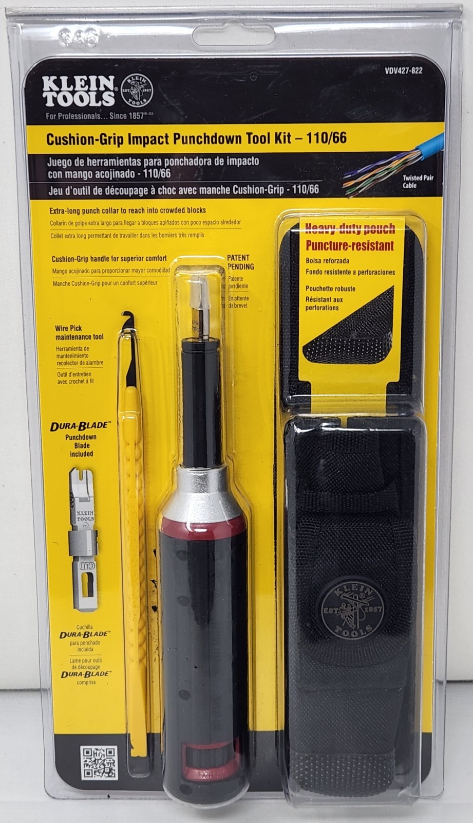 Klein Tools VDV427-822 Impact Punchdown 4-Piece Tool Kit 110/66 - New