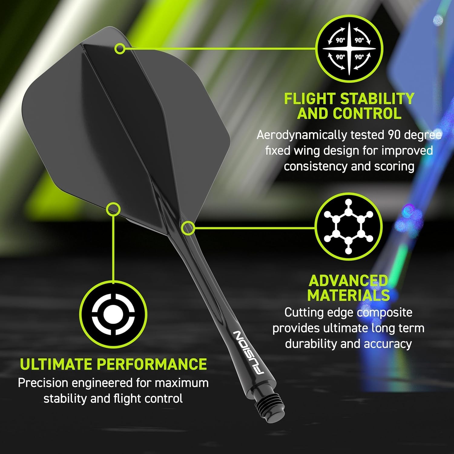 Dart Flight & Shaft System - 90-Degree Wing Design for Consistent Trajectory