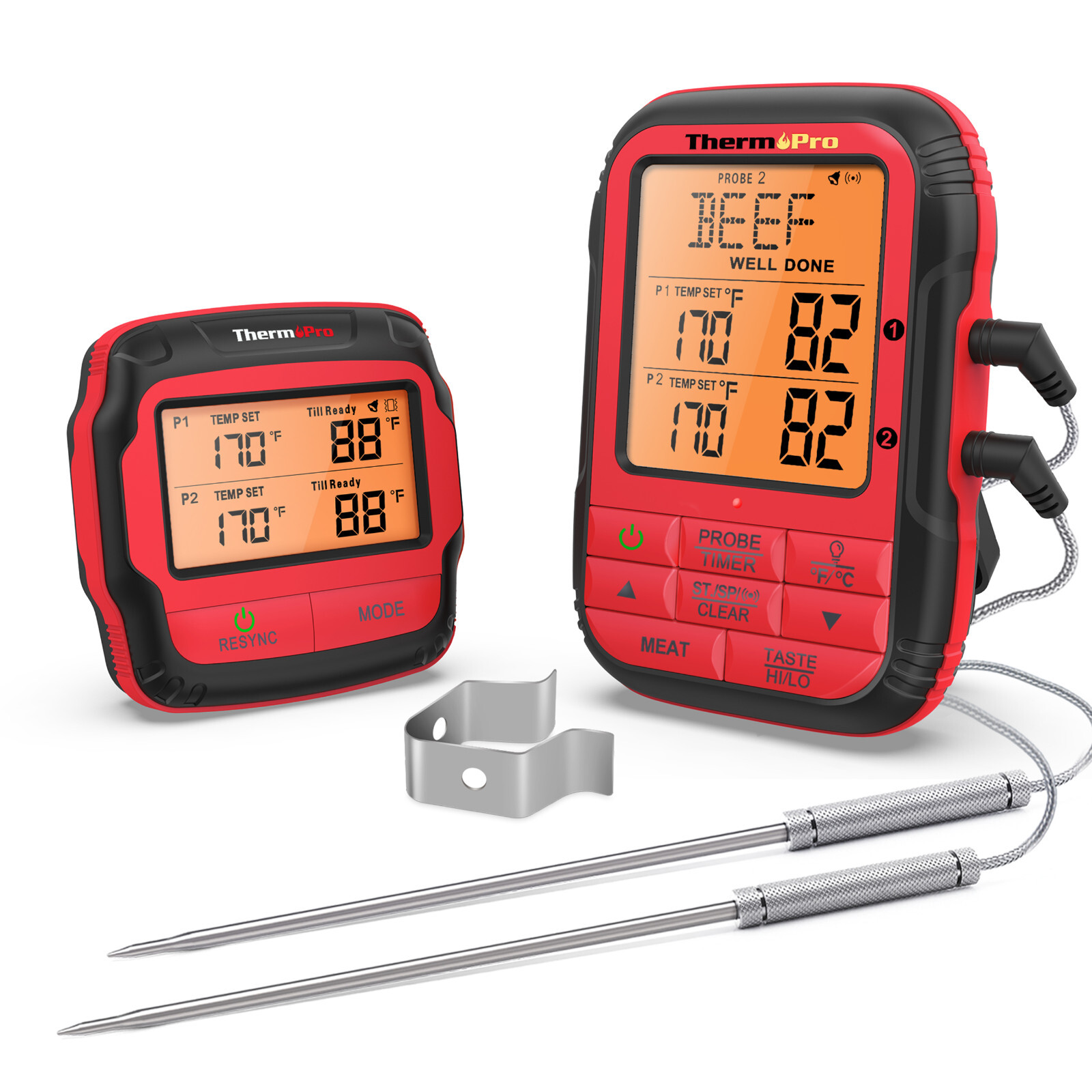 ThermoPro TP828BW 500FT Wireless Dual Probe Meat Thermometer for Smoker GrillBBQ