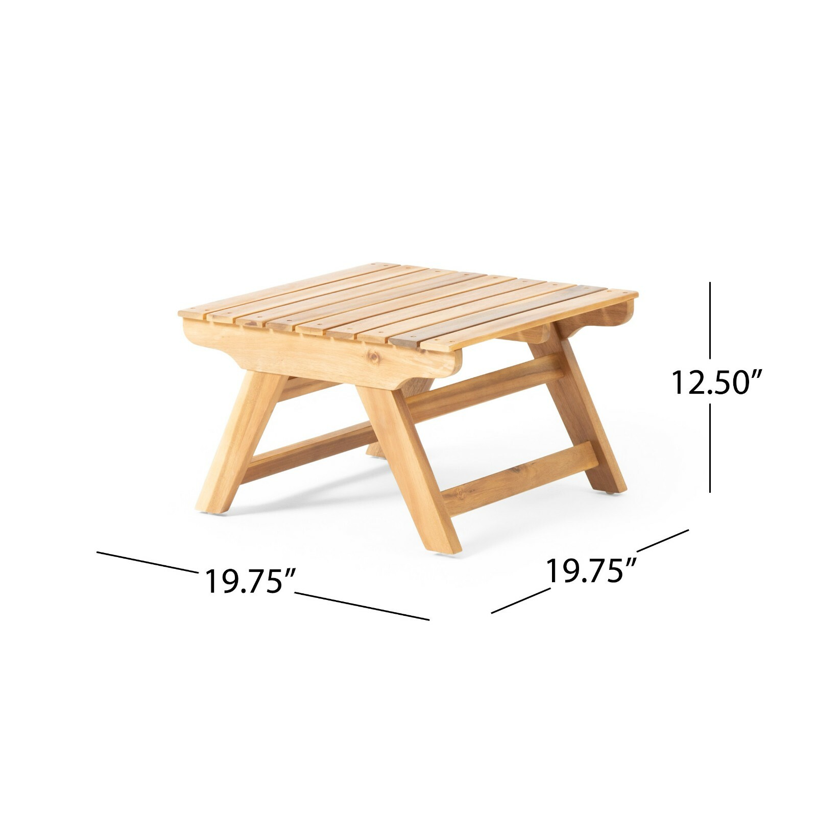 Kaiya Outdoor 2 Seater Acacia Wood Club Chairs and Side Table Set