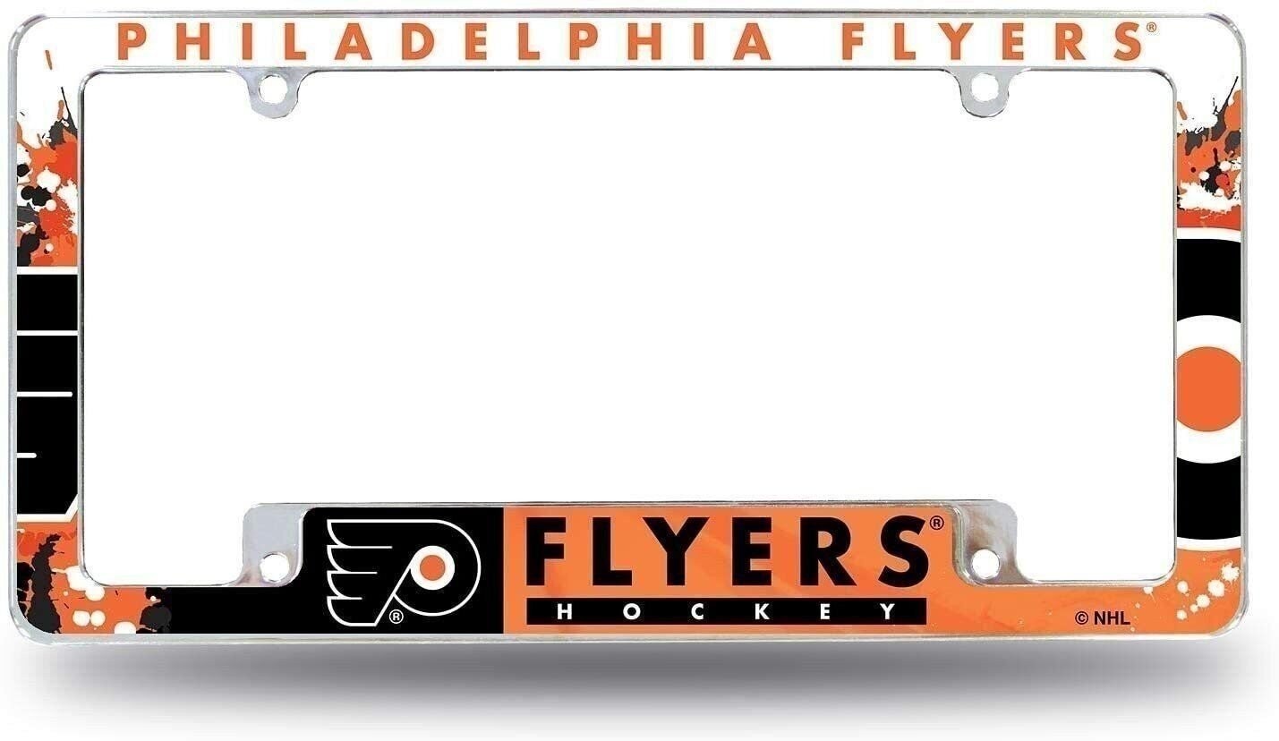 Philadelphia Flyers Metal License Plate Frame Tag Cover All Over Design Heavy...