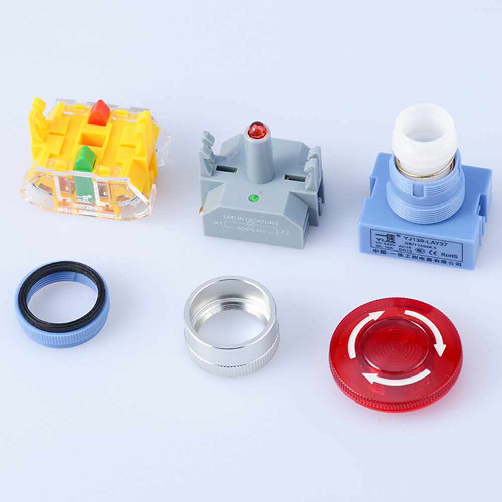 Red LED Illuminated 22mm E-STOP Switch Emergency Stop Push Button Switch 12-220V