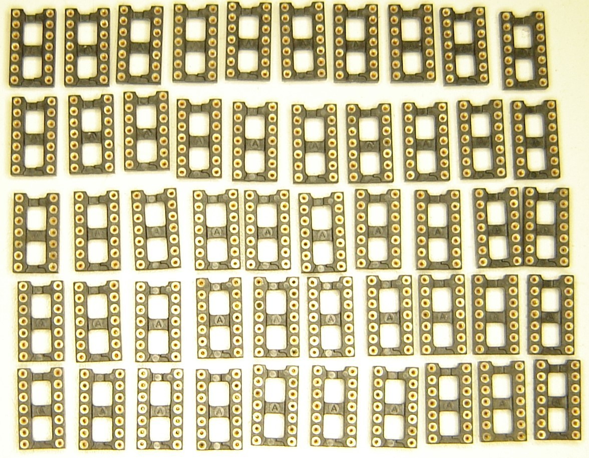 50 pcs ECG409 DIP14 2.54 mm  IC socket + 120 pcs DIP16 IC Sockets