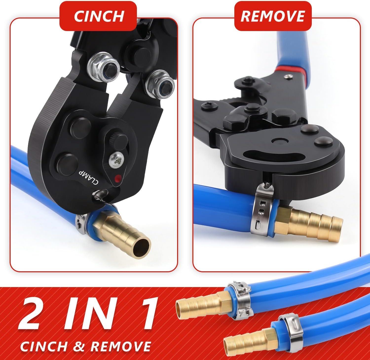 Pex Crimping Tool Kit Cinch and Remove Dual-Function Pex Crimp Tool 3/8" to 1" P