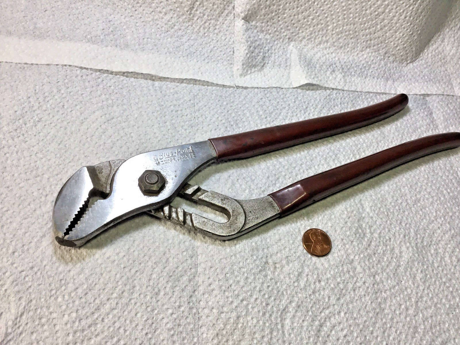 Blue Point Tools HL112P 12” Slip Joint Pliers Red Handle USA Vintage