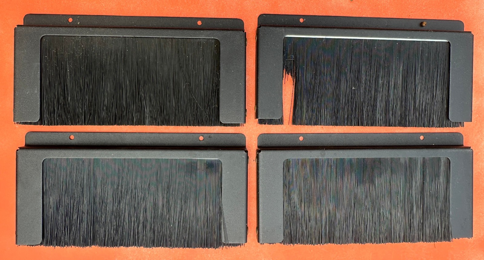 Cable Pass Through Brush for Server Cabinet-Patch Panel - Black (4) - Pre Owned