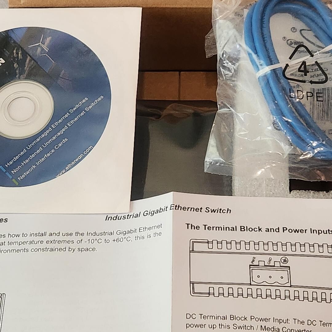 New EtherWAN EX32914-3 4GE 1000BASE-SX Industrial Unmanaged Switch IP30 DIN