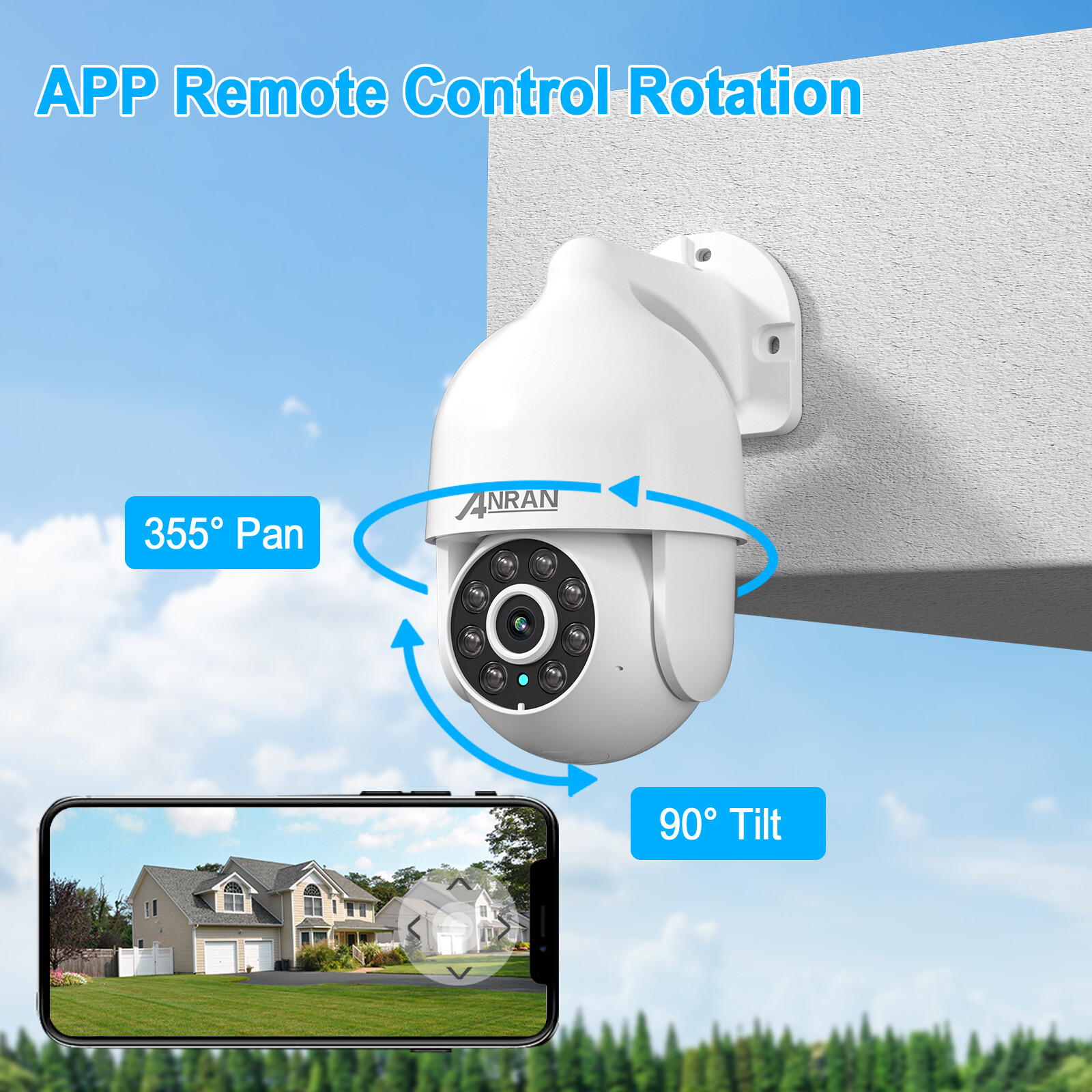 ANRAN 4K CCTV Security Camera System 8MP Kit 24/7 IP 360° PTZ AI Detection 2TB