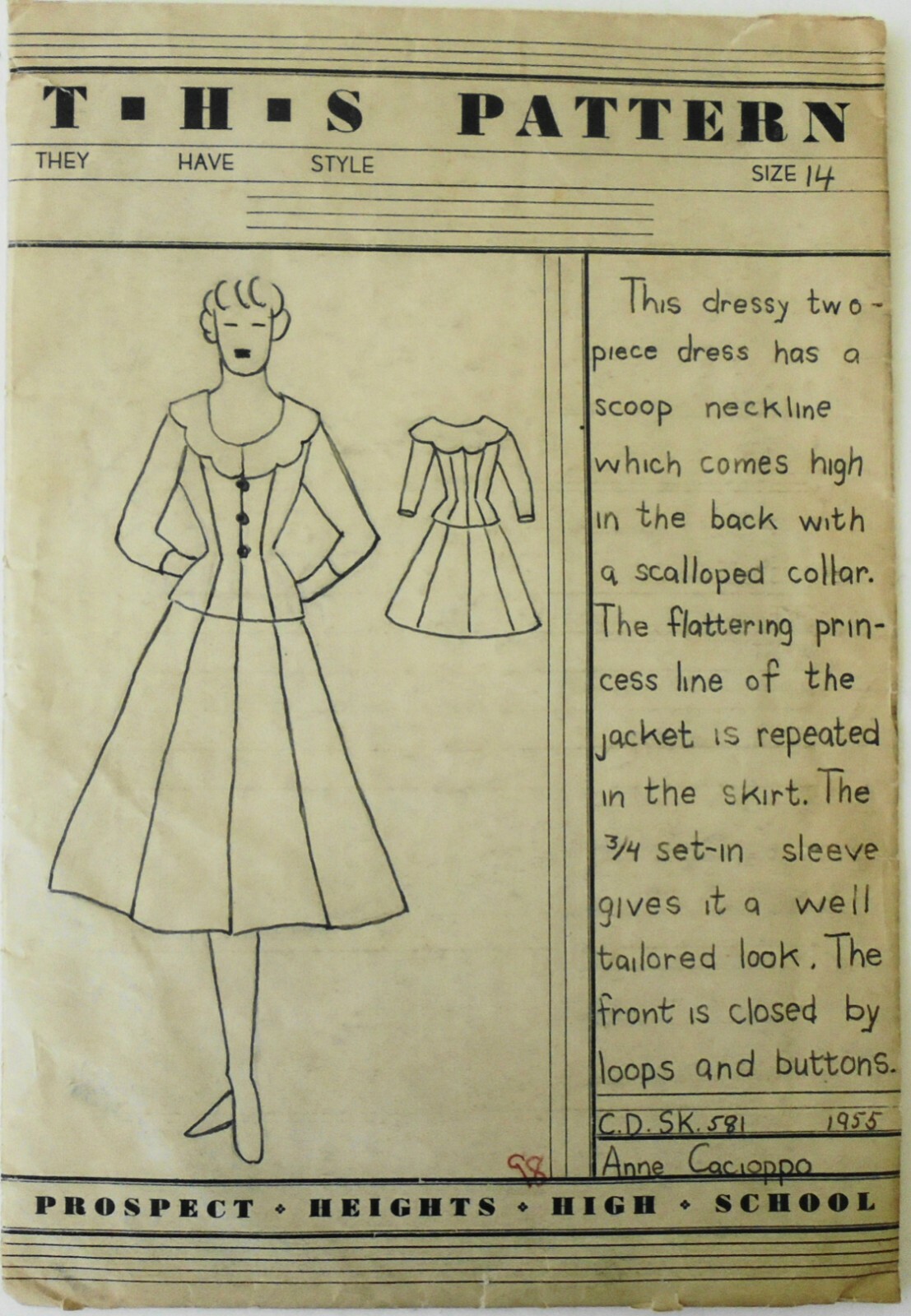Prospect Heights High School New York (1995) 25 Pages Directions Sewing Pattern
