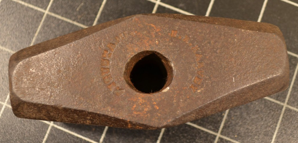 H. H. HARVEY - AGUSTA ME - 4# - DRILLING  HAMMER HEAD - BLACKSMITH- VG CONDITION
