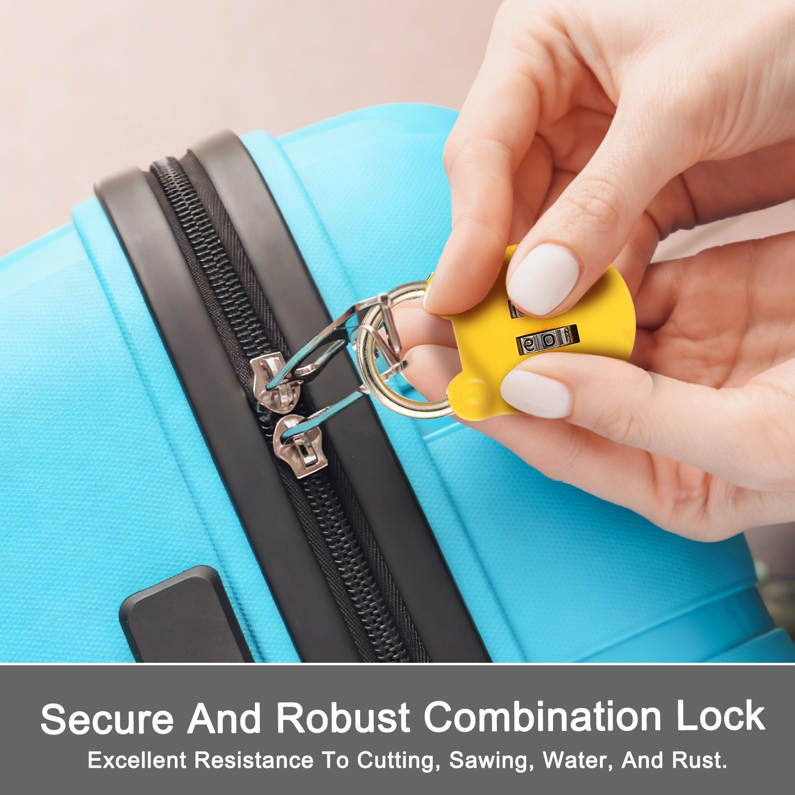 Combination Padlock (Small, Yellow)(2 Pcs),Cat Shackle Code Locks