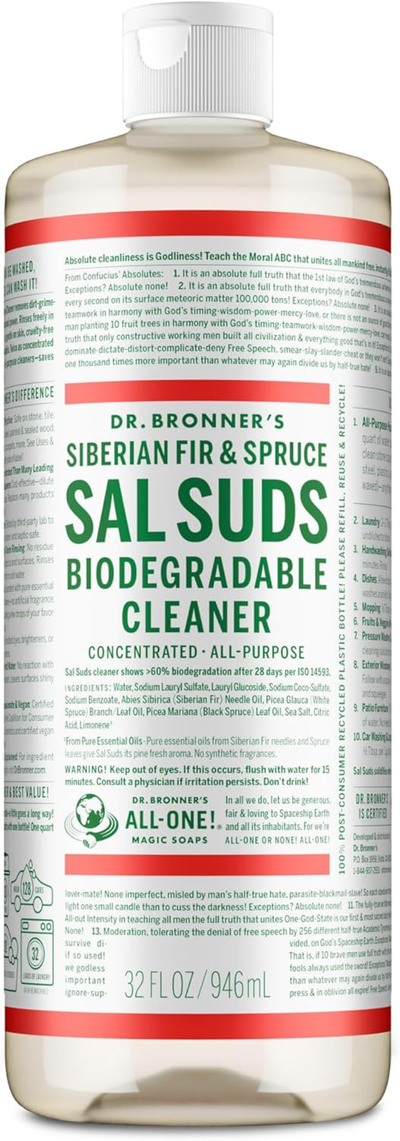 Sal Suds Biodegradable Cleaner (32 Oz) – All Purpose Pine Mop Detergent for Floo