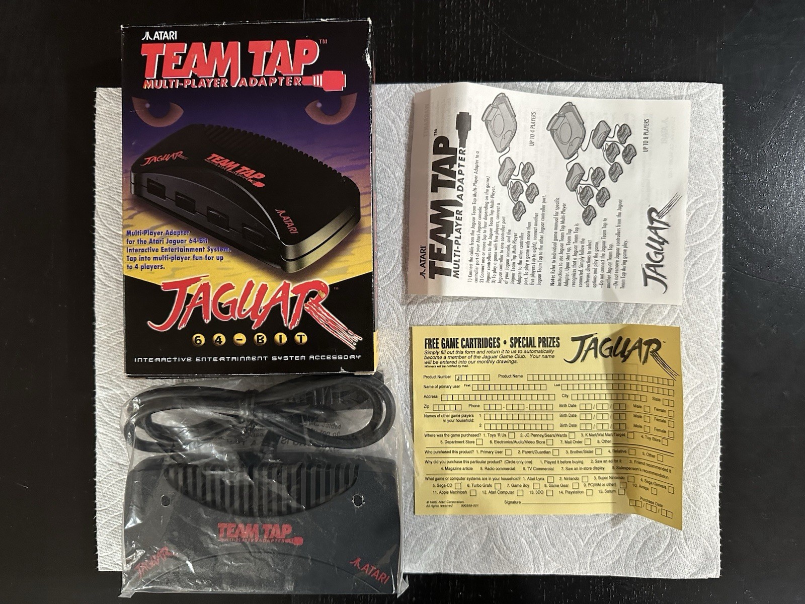 New Open Box TEAM TAP Atari Jaguar Multi Player Adapter, Please Read!
