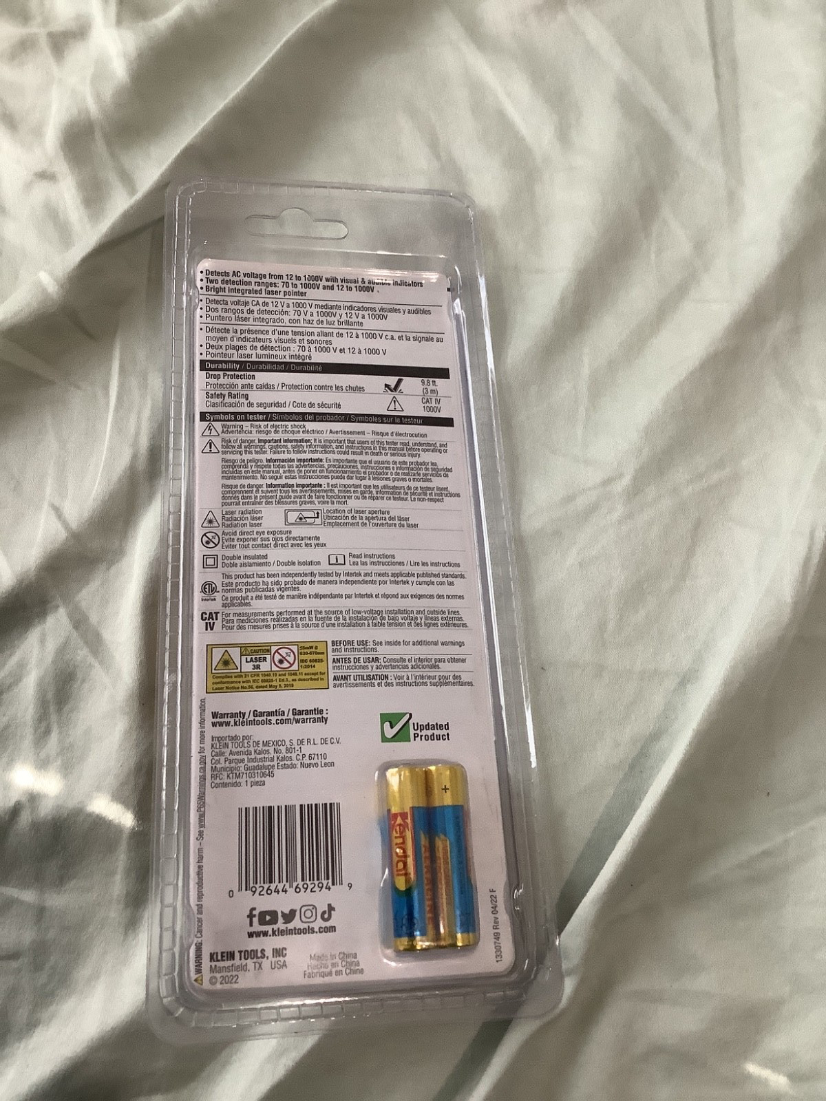 Klein Tools NCVT5A Non-Contact Voltage Tester Pen, Dual Range with Laser Pointer