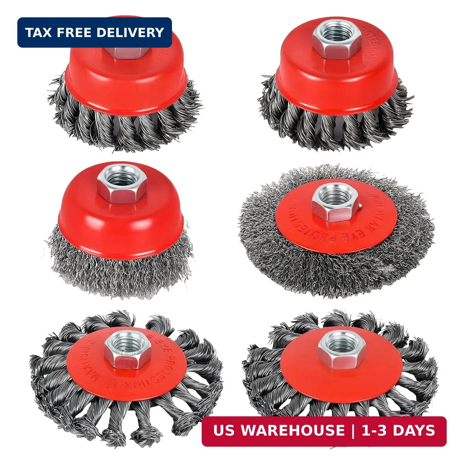 6-Piece, Angle Grinder Wire Wheel, 4 1/2" Angle Grinder Attachments, Wire Wheel,