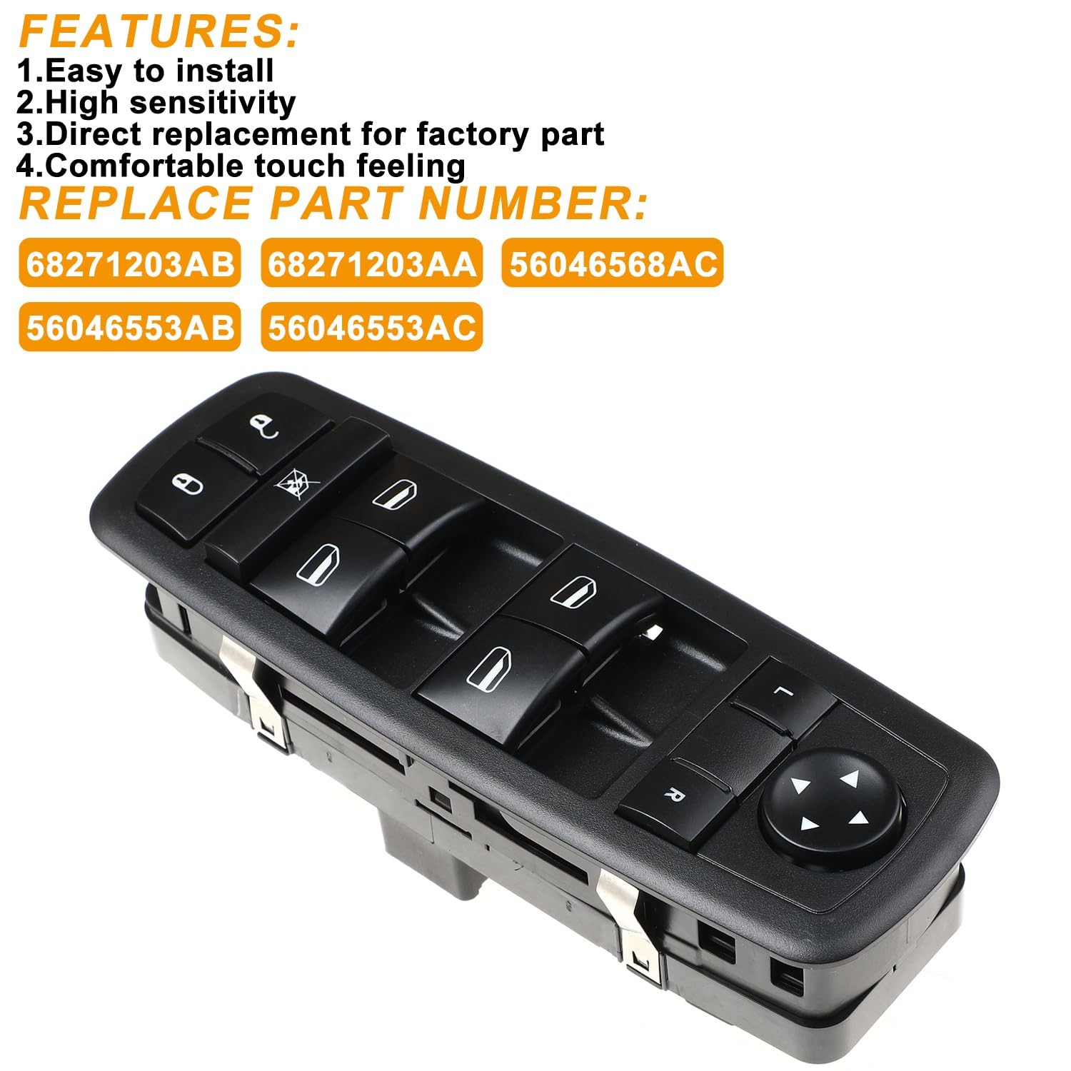 Front Left Driver Side Master Power Control Window Switch for Dodge Dart 2013-20