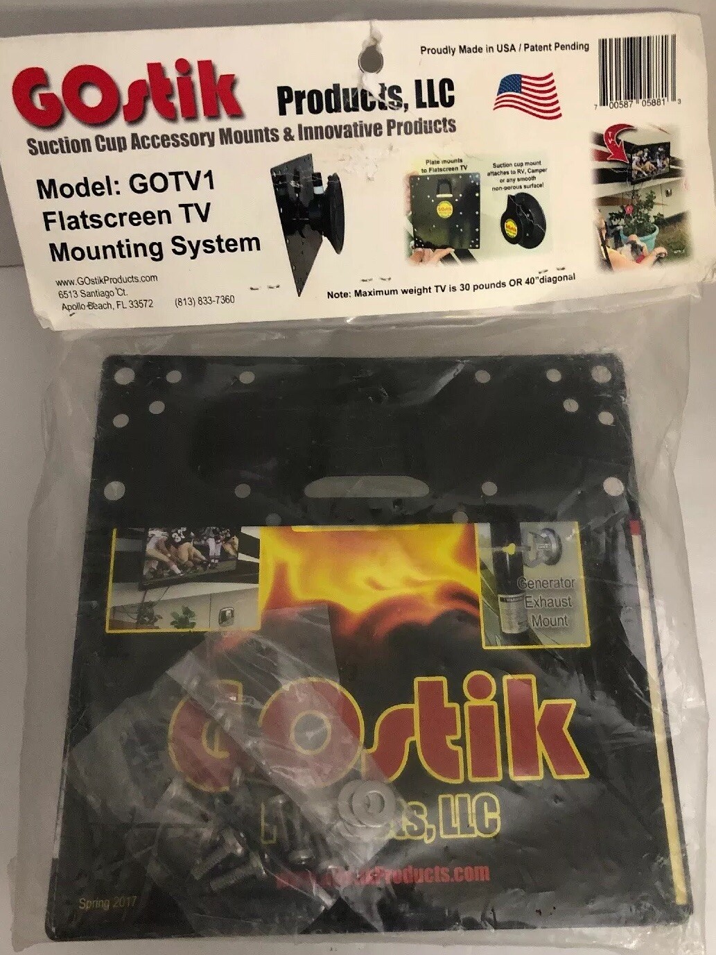 GOstik Products GOTV1 Flatscreen TV Mounting System-RARE VINTAGE-SHIPS N 24 HRS