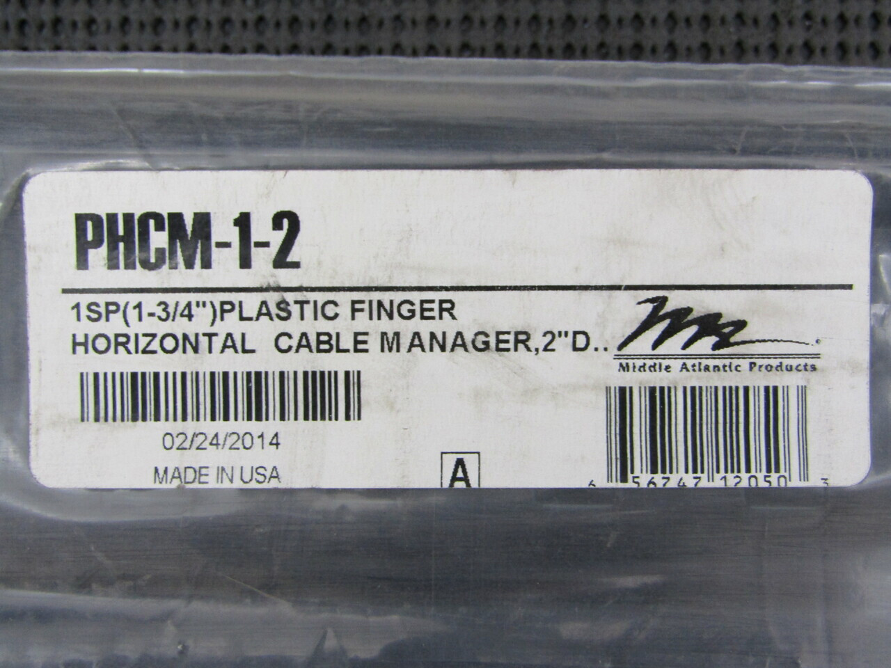 Middle Atlantic PHCM-1-2 (1-3/4") Plastic Finger Horizontal Cable Manager