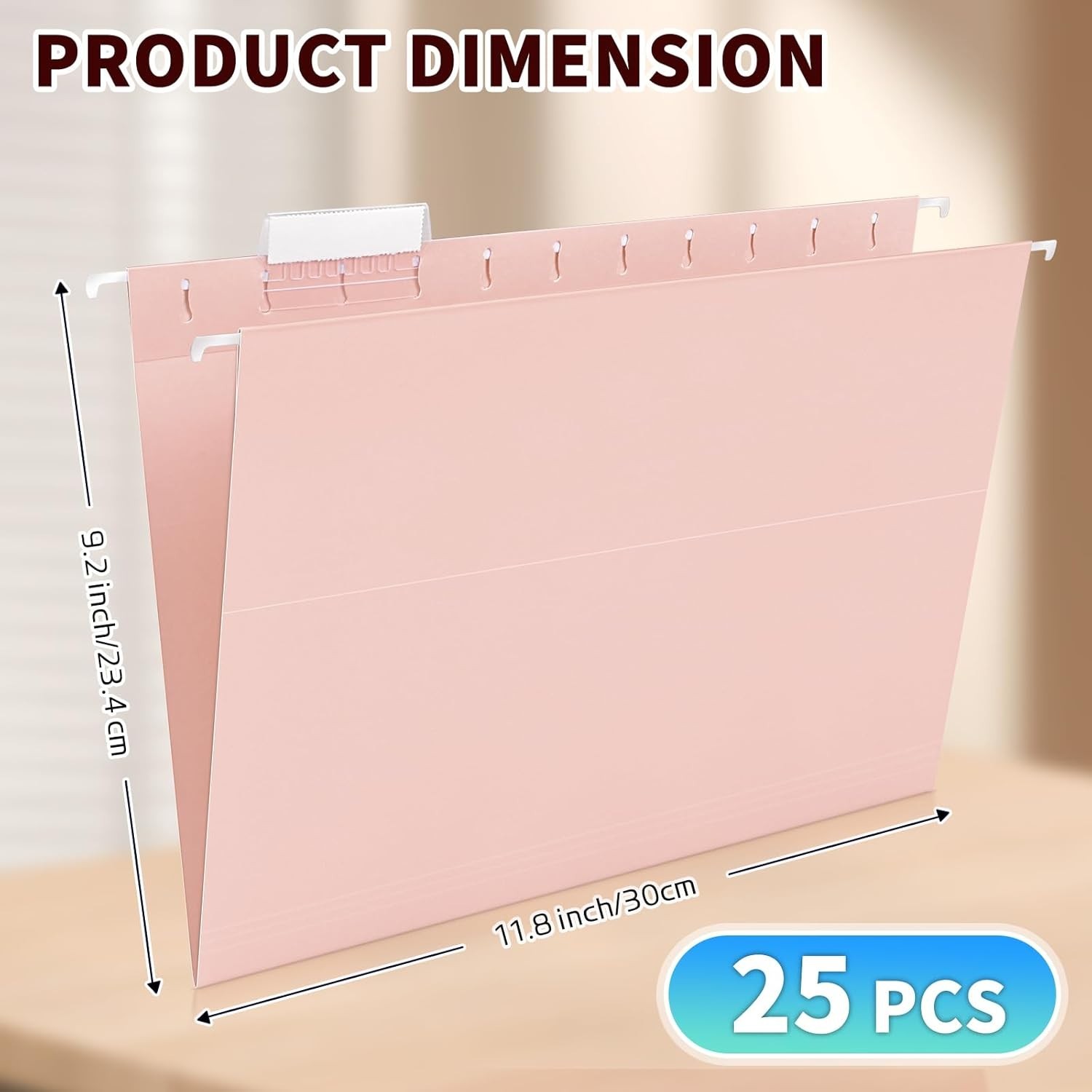 25-Pack Pastel Hanging File Folders with Labels for Effortless Organization