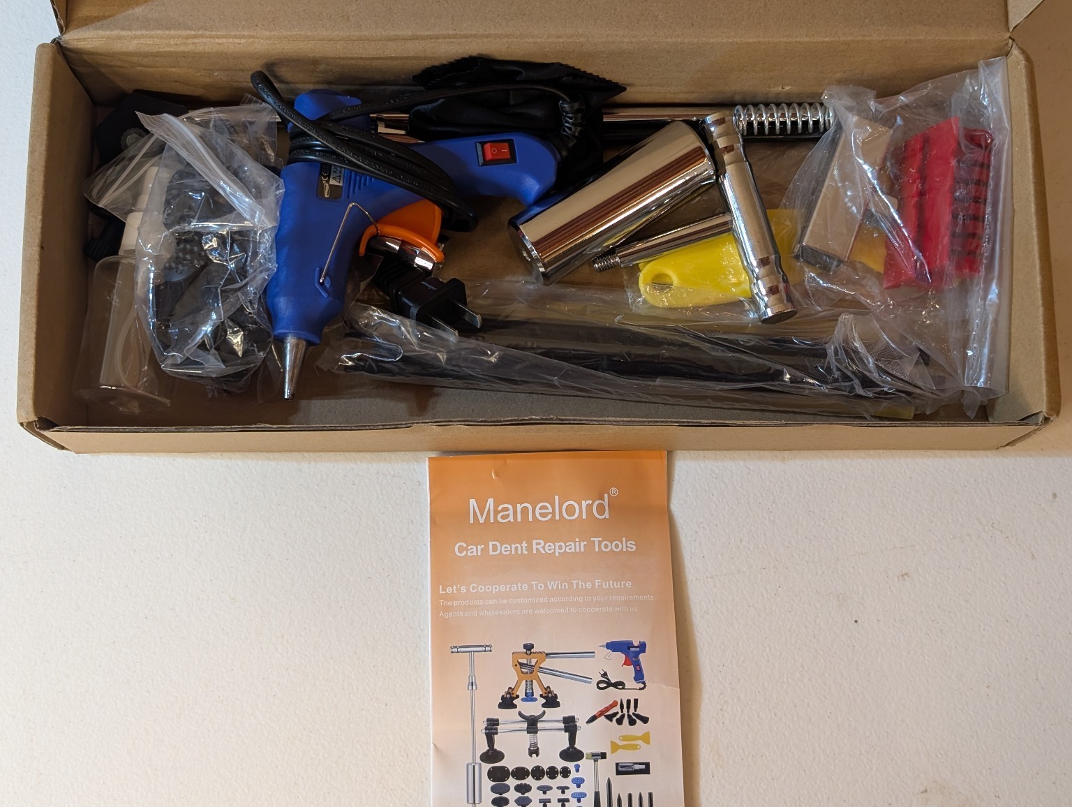 Manelord Car Dent Repair Kit Glue Gun & Pullers Paintless Dent Removal Tool Set