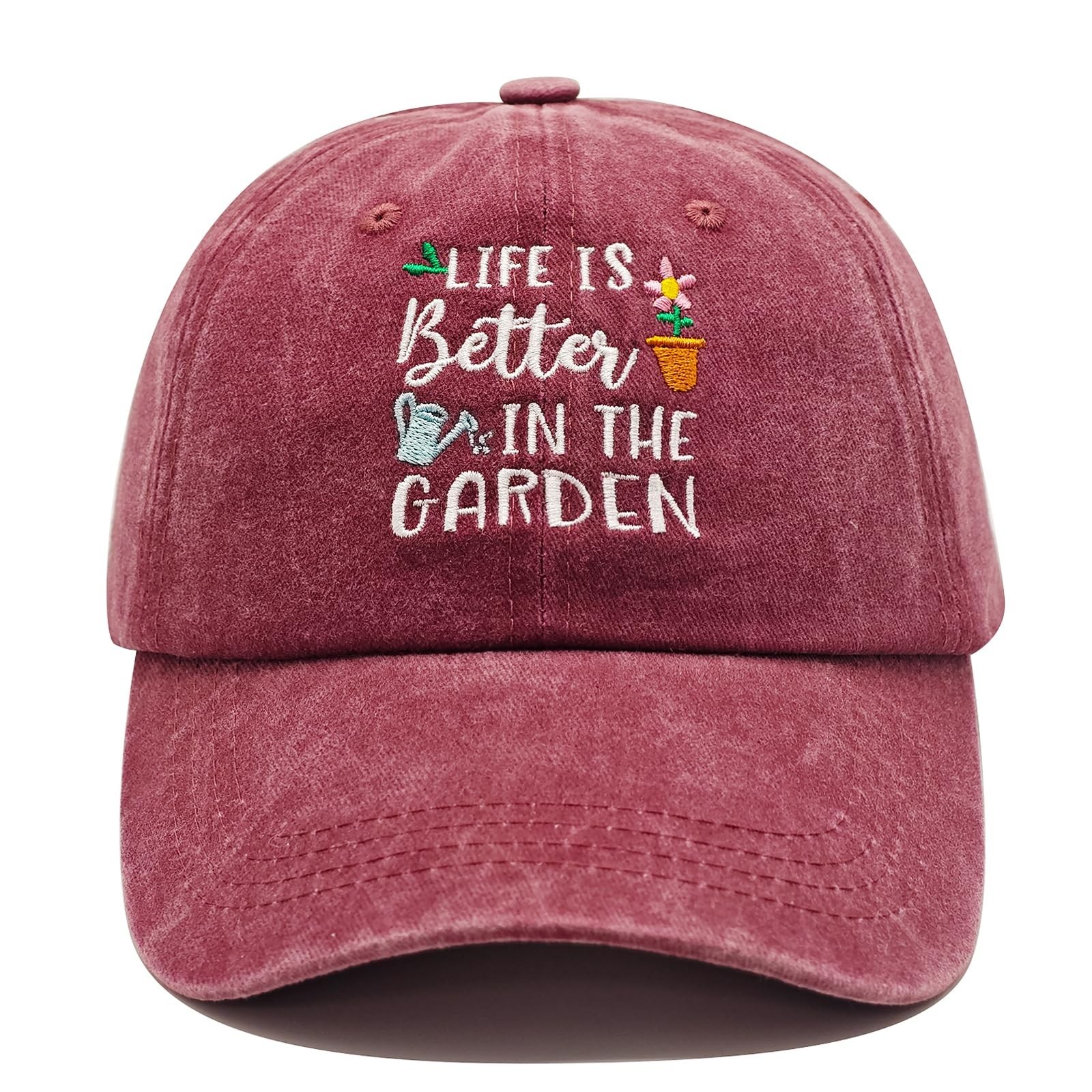 Gardening Gifts for Women, Gardening Hat, Adjustable Washed Cotton Embroidere...