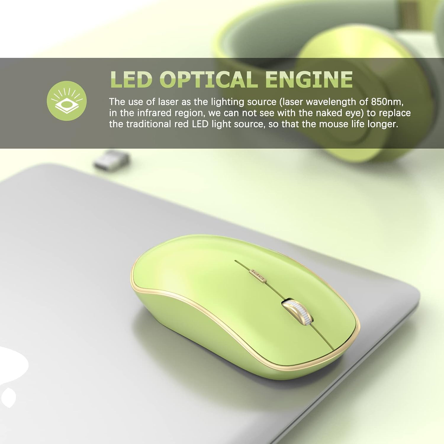 JOYACCESS J 2.4G Slim Wireless Silent Mouse - Portable Wireless Computer Mouse w
