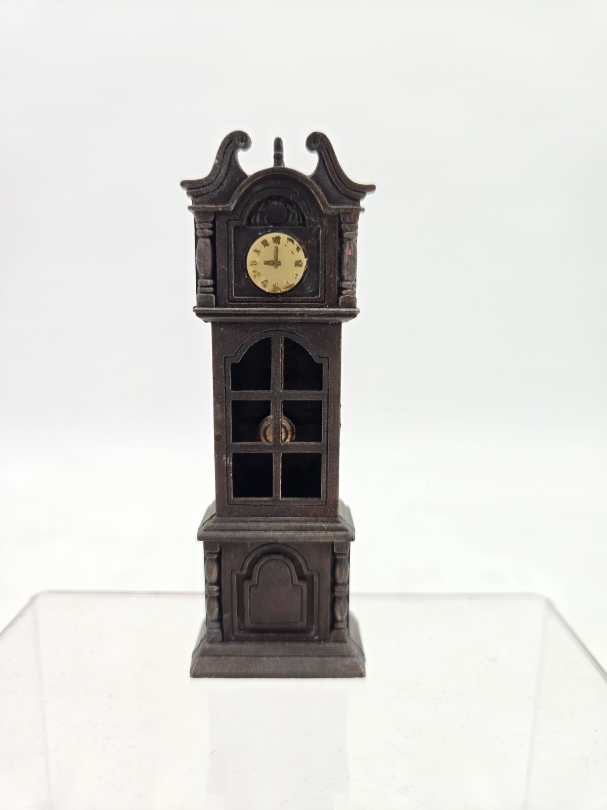 Vintage Die Cast Miniature 3.5" Grandfather Clock Pencil Sharpener Doll House