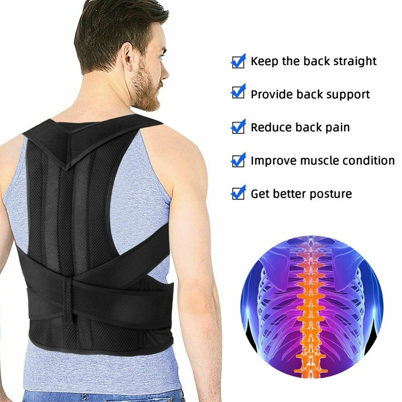 Back Brace Posture Corrector Women Men Shoulder Straightener Adjustable Support