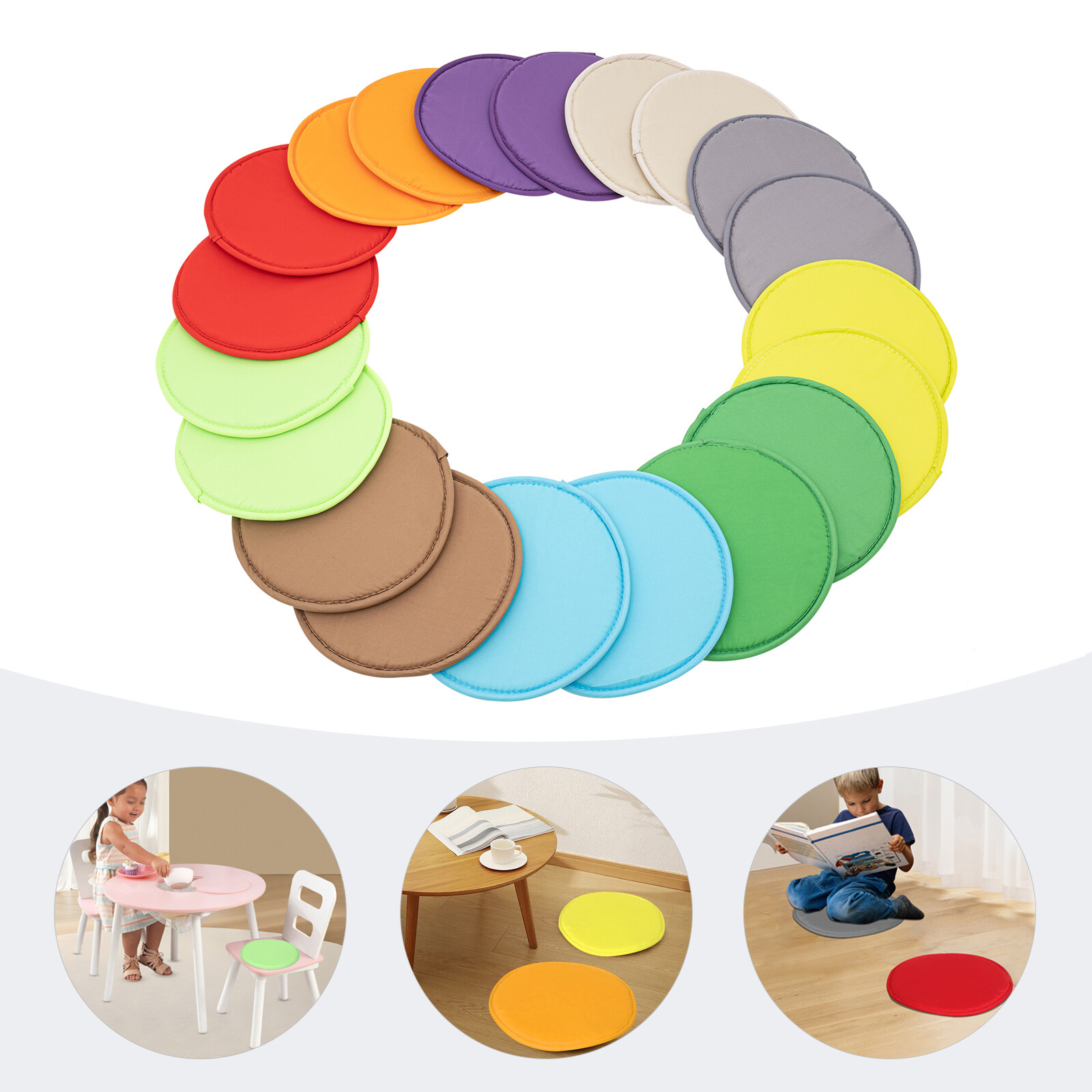 Floor Cushion Pillow Circle Floor Pillow Seating Sponge Cushion