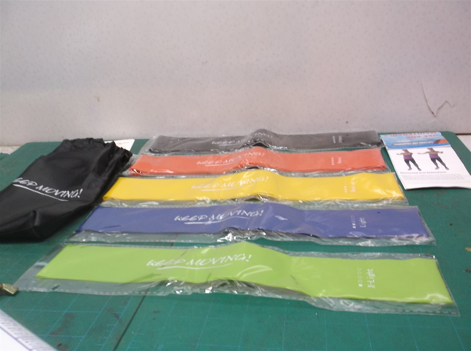 Resistance Bands Loop Exercise Set w 5 Levels Elastic Training Yoga Set of 5 Pcs