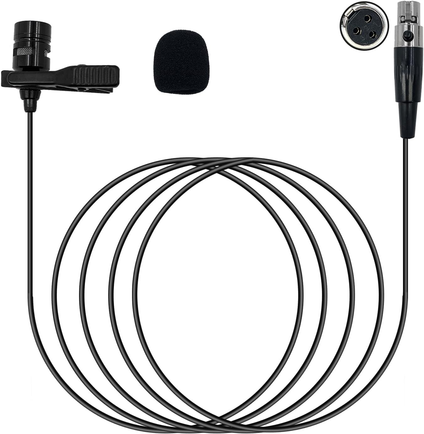 Lavalier Lapel Microphone Compatible with AKG Wireless Transmitter XLR 3