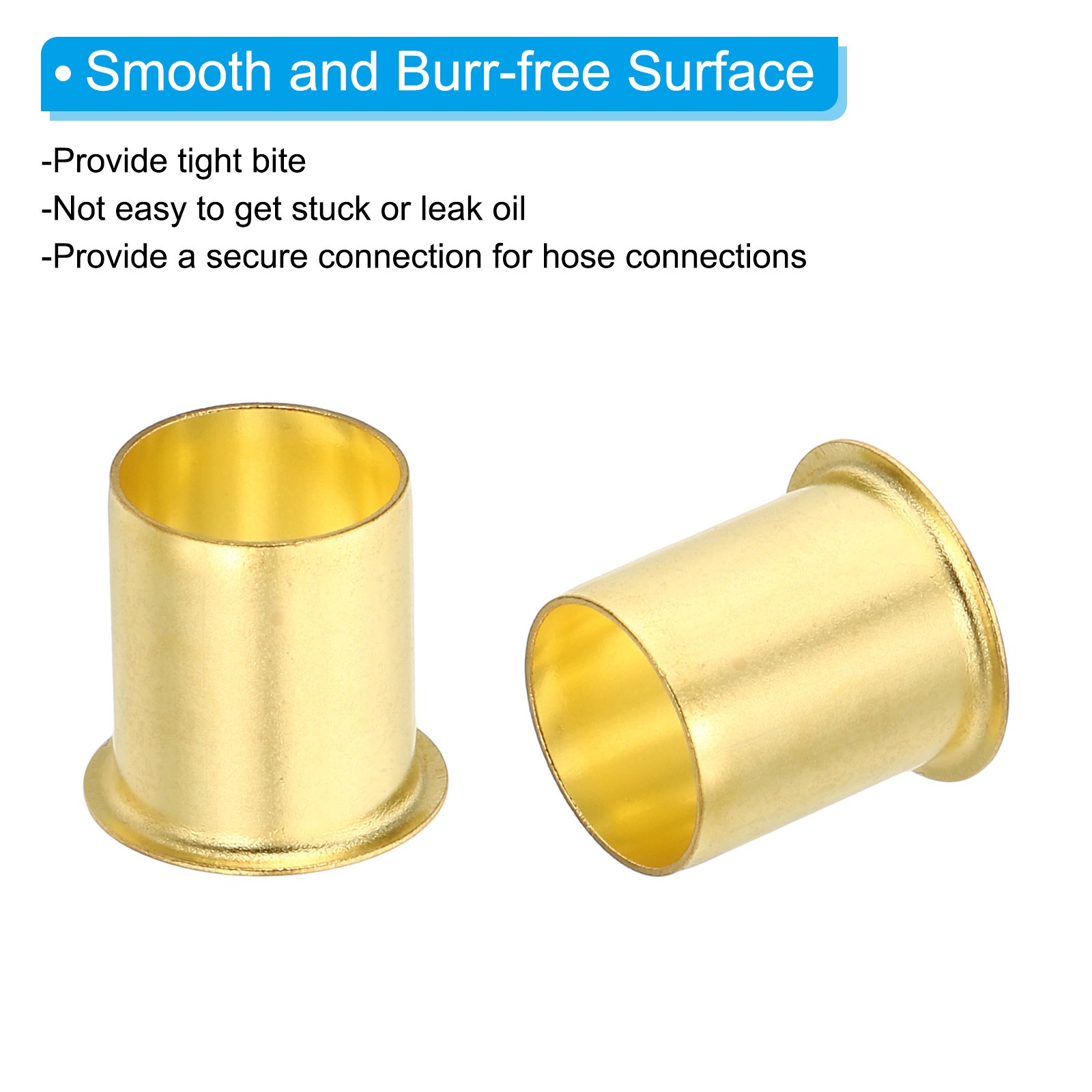20Pcs 16mm OD x 13mm ID Tube Brass Compression Insert