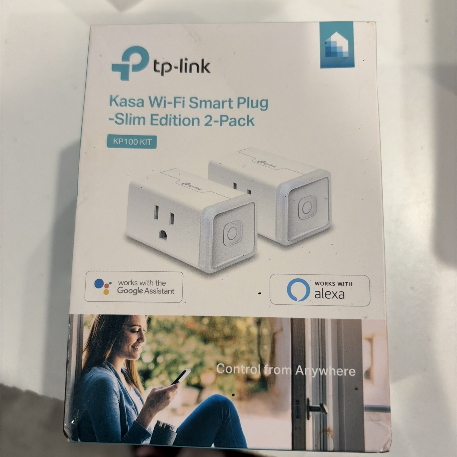 TP-Link KP100 KIT Kasa Wi-Fi Smart Plug Slim Edition SEALED BOX