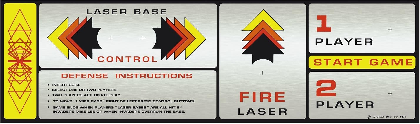 Space Invaders Arcade Cabinet CPO Control Panel Overlay Decal