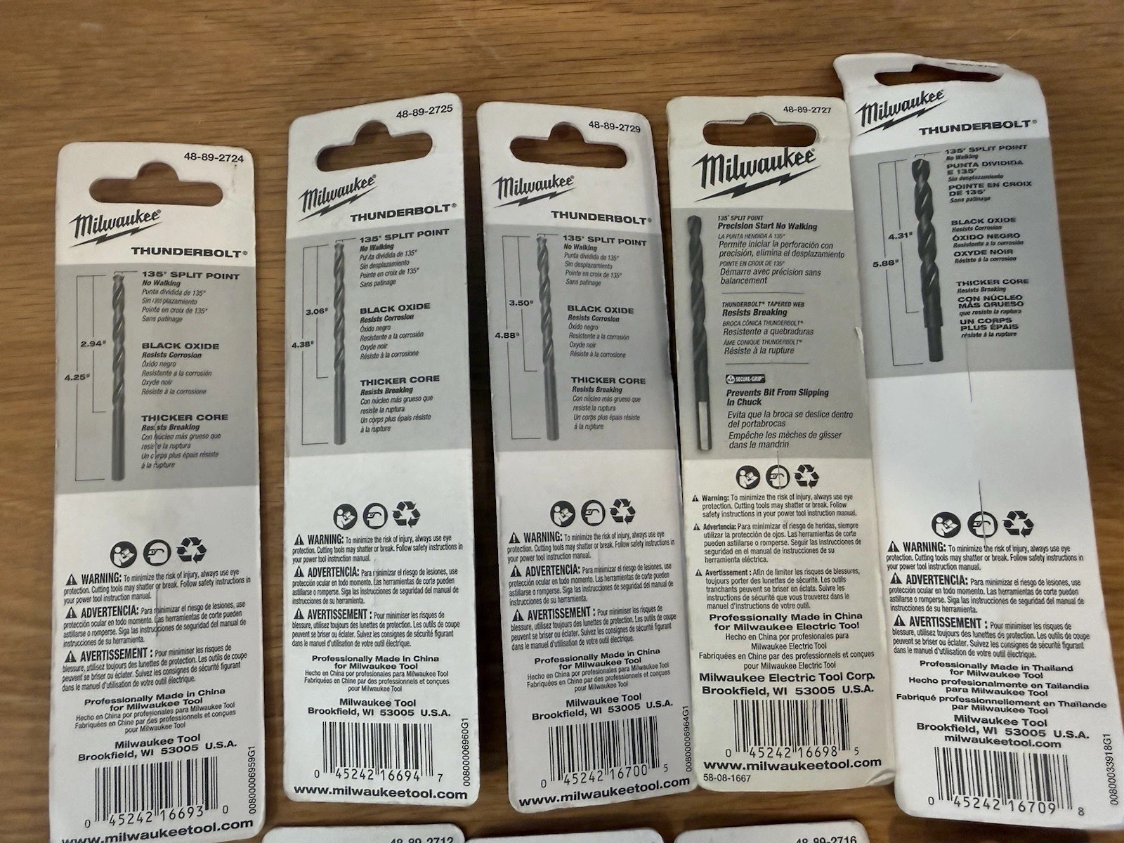 Milwaukee Thunderbolt® Black Oxide Drill Bits General Purpose Lot/10 Various Szs