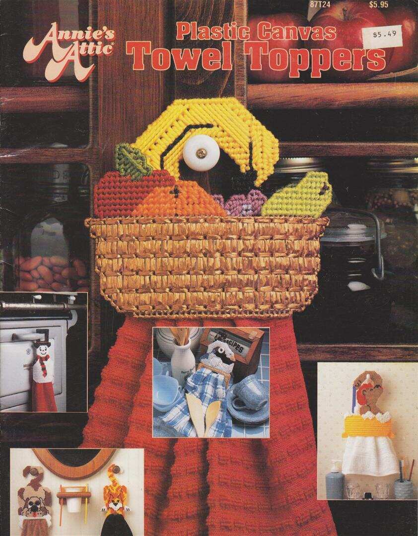 OOP!!! ANNIE'S ATTIC PLASTIC CANVAS TOWEL TOPPERS SUPER CUTE!!!