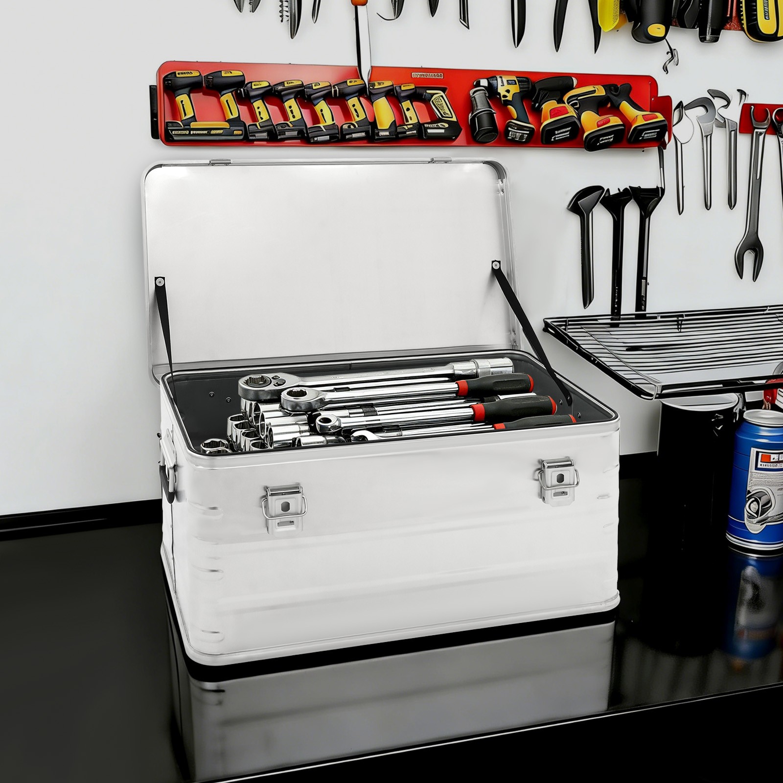 Aluminium Box, Splashproof, Dustproof, Stackable, Transport Box with Handles
