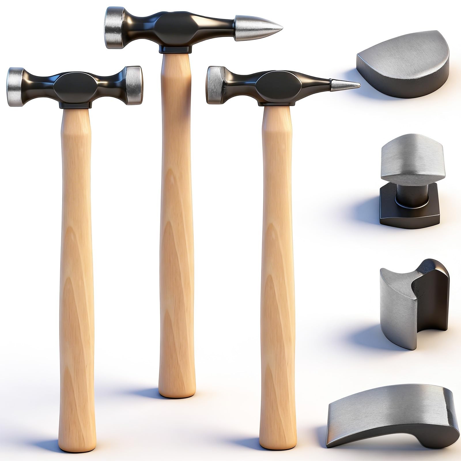 7 Piece Auto Body Repair Kit with Carbon Steel Hammer Heads and Tools