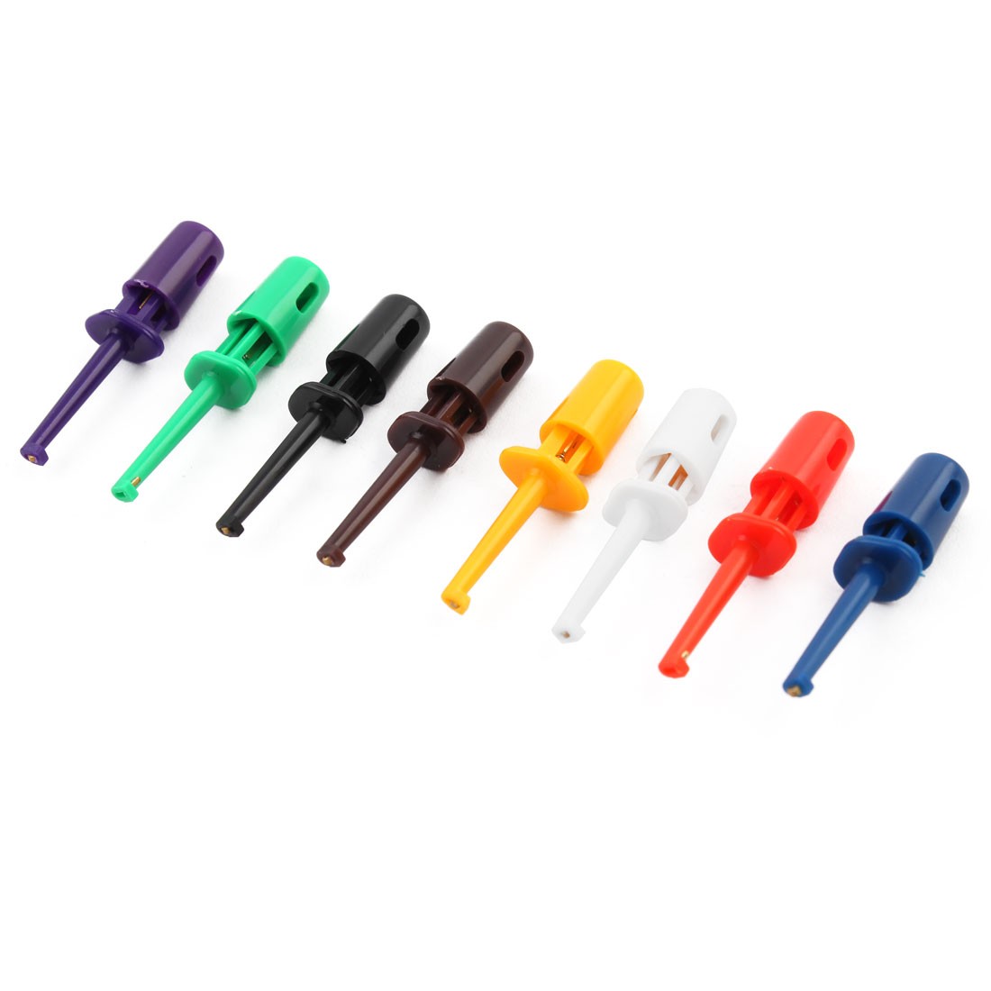 Electrical Meter Part Lead Wire Testing Single Hooks Clip Assorted Color 8pcs