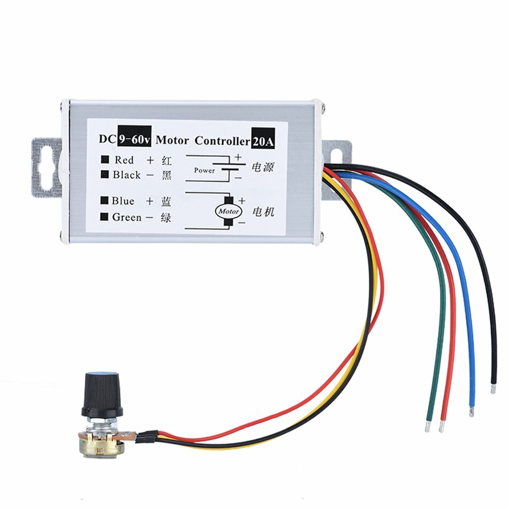 12V 24V Max 20A PWM DC Motor Stepless Variable Speed Control Controller Switch