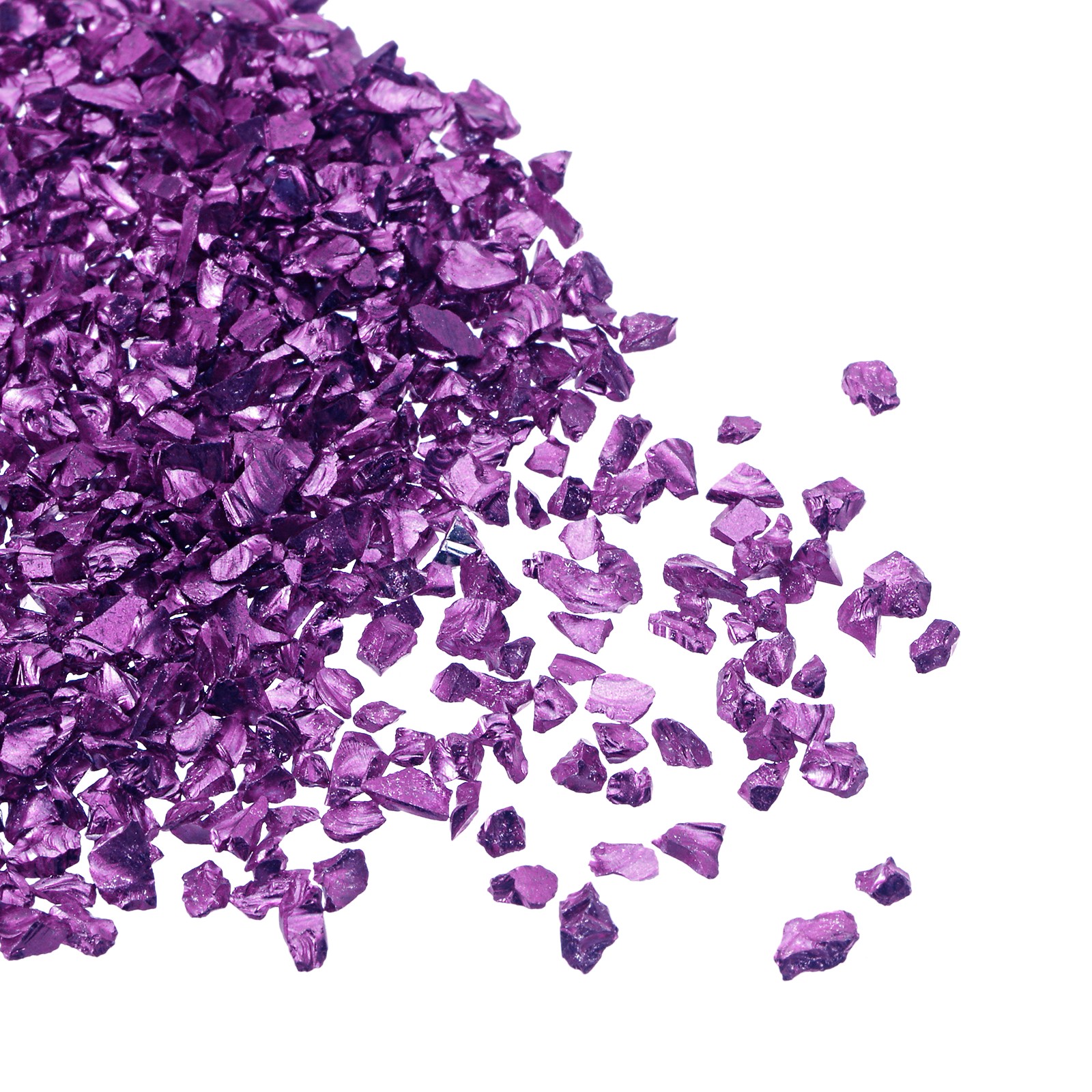 2-4mm Crushed Glass Chips Purple Craft Irregular Chunky Glitter Glass , 1Pcs