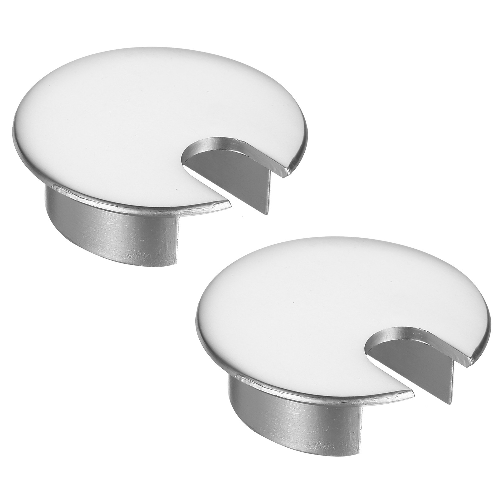 2 Pcs Desk Grommet 1.4 Inch,Zinc Alloy Round Desk Hole Cover,35mm,Dark Silver