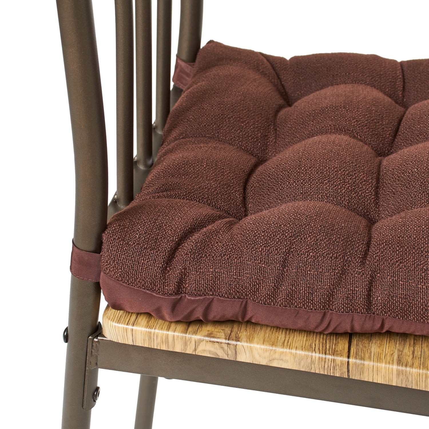 Mainstays Brown Chair Seat Pad, Textured 1-Piece 15.5"x16", Cushion,Long-Lasting
