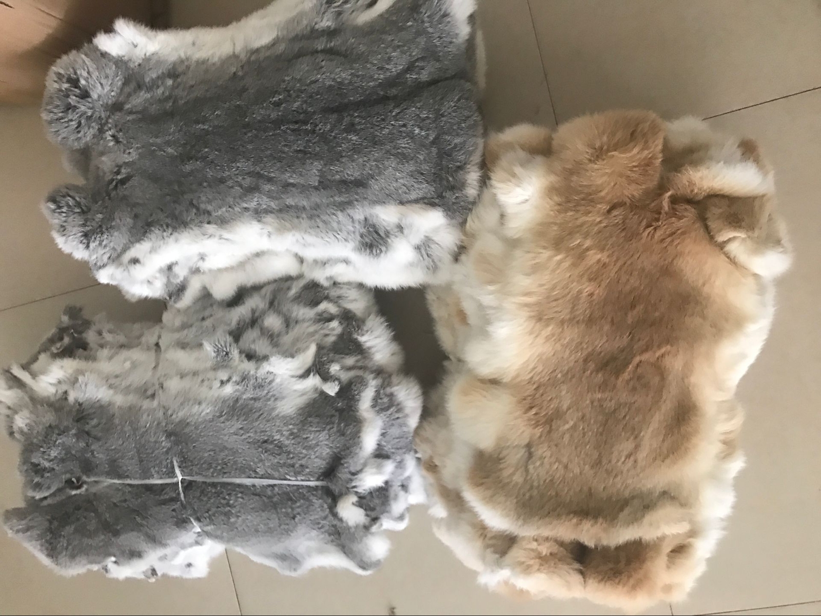 8 Pieces Natural Color Tanned Real Rabbit Pelts Skin Fur Fluffy Leather Crafting
