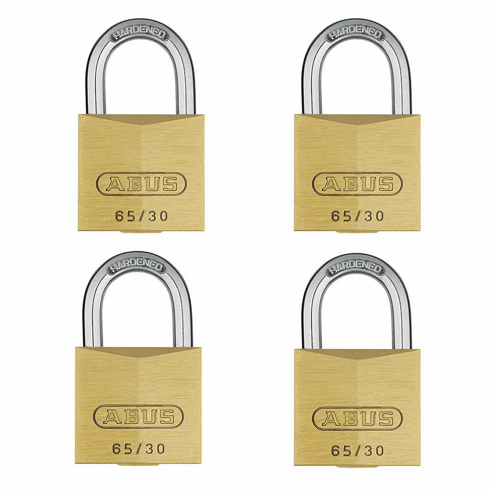Abus 65/30mm Brass Padlock Quad Pack (65-30-4)