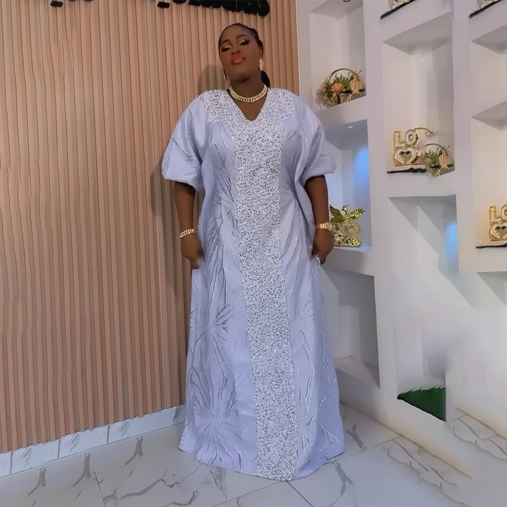 African Women Velvet Sequin Long Maxi Dress Kaftan Turkey Arab Robe Caftan Gown