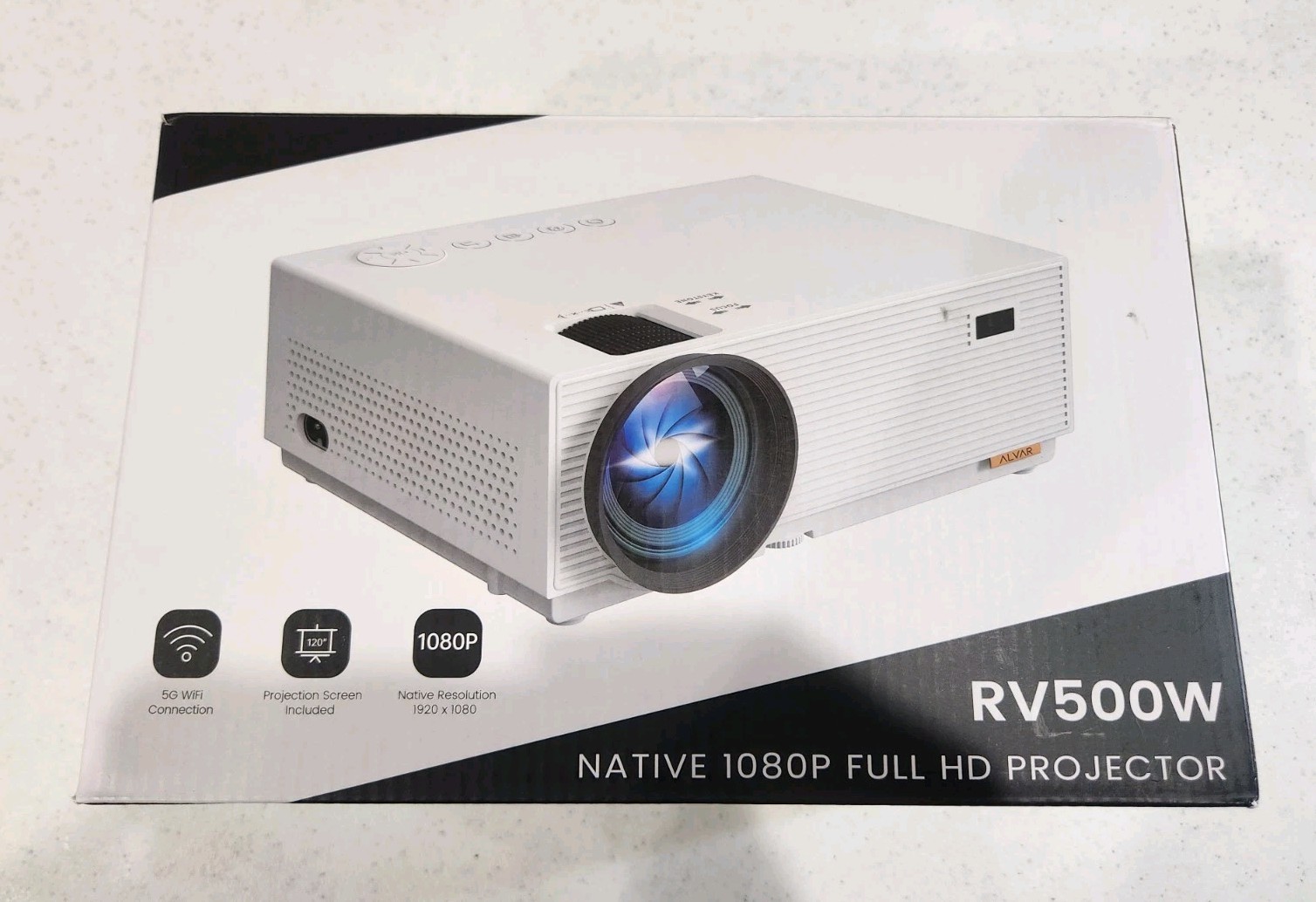 NEW Alvar D502 Native 1080P Full HD Movie Projector RV500W Basic Screen Sheet