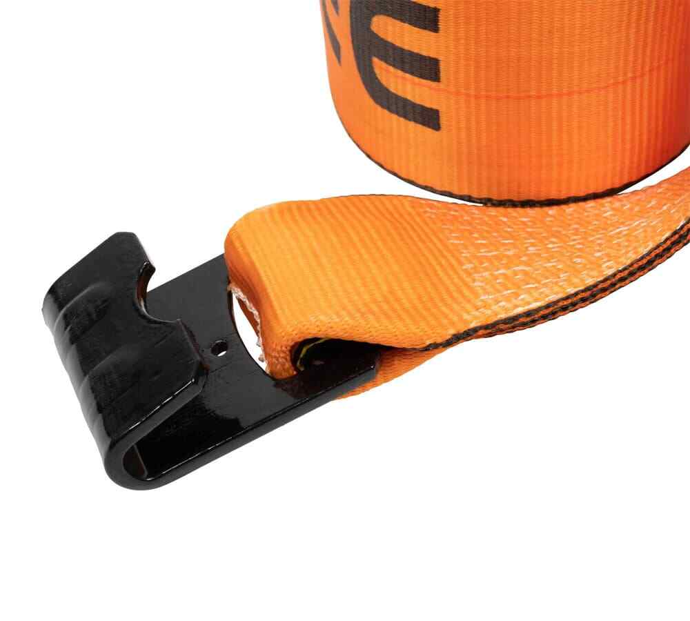 (4 Pack) 4" x 30' Winch Strap with Flat Hook - High Abrasion Orange