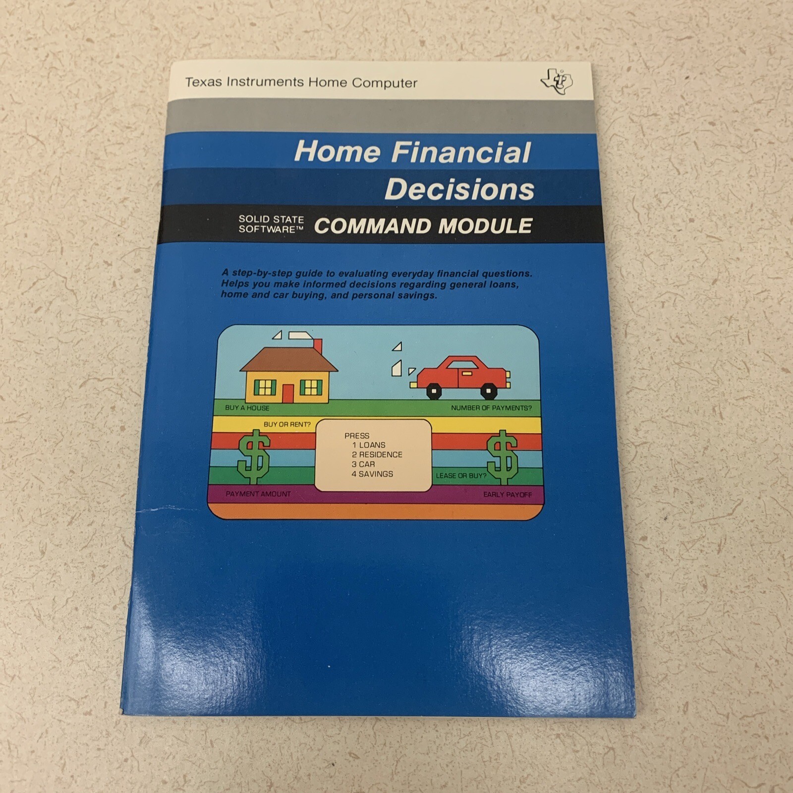 Texas Instruments TI-99/4A Hone Financial Decisions Manual Booklet 1979