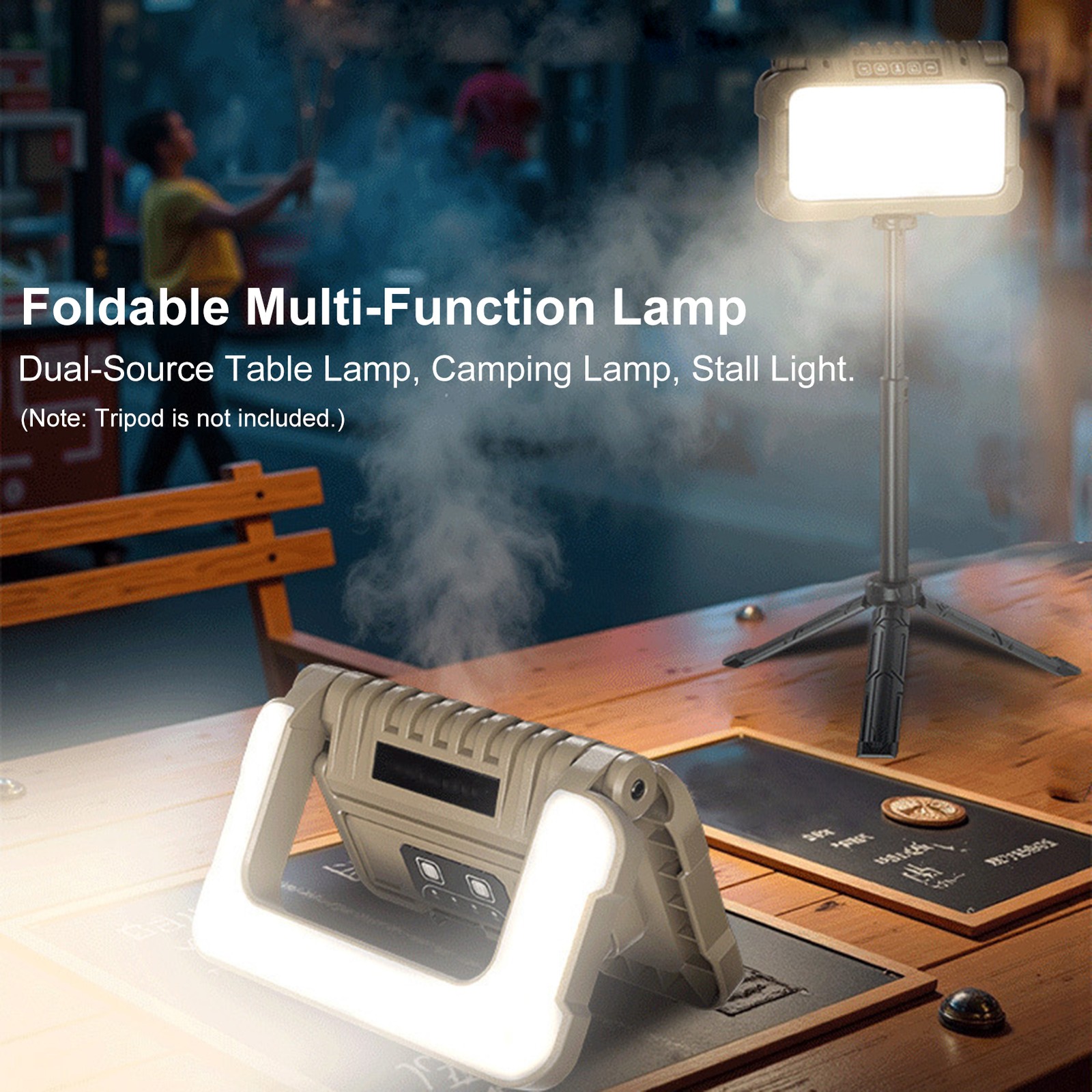 4800mAh LED Work Light Foldable Work Light Lamp Rechargeable Camping Emergency